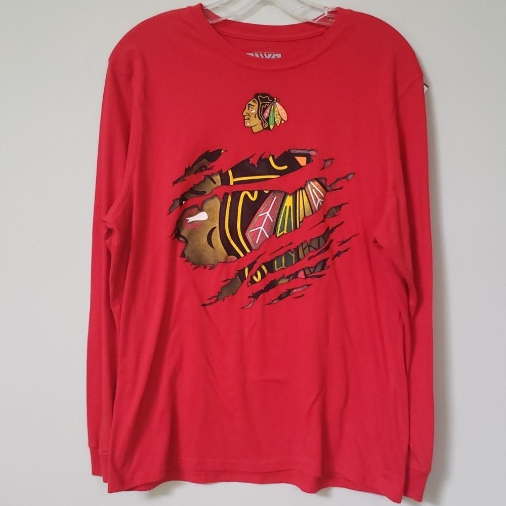 NHL Chicago Blackhawks Long Sleeve Tee Men's Medium